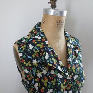 New Unique Vintage Strawberry Print Top